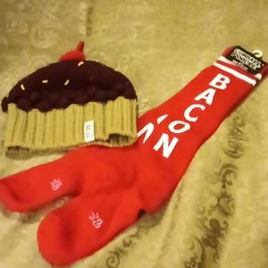 NEFF Cupcake Beanie and Gumball Poodle thick Bacon Socks!